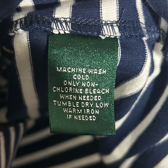 Lauren Ralph Lauren LRL Navy Striped Cotton Blazer Size XL Gold Button Details - Picture 7 of 12